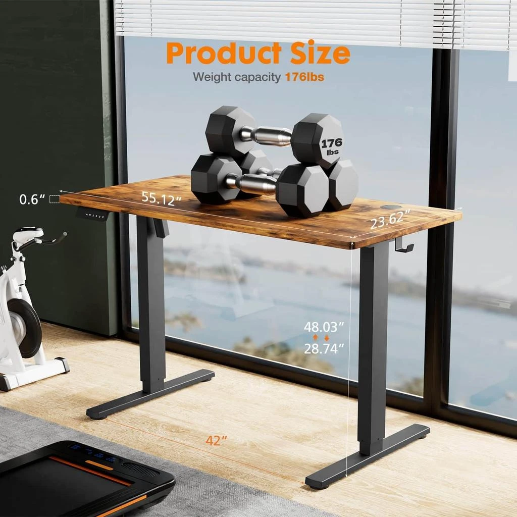 商品Streamdale Furniture|Streamdale Electric Height Adjustable Standing Desk,价格¥2441,第2张图片详细描述