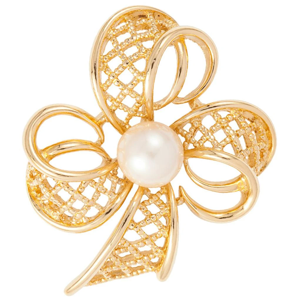 商品Susan Caplan Vintage|1960s vintage trifari faux pearl bow flower brooch,价格¥3246,第2张图片详细描述