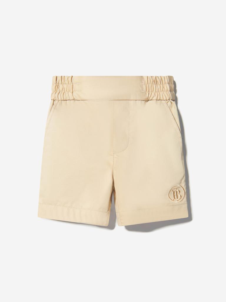 Burberry Beige Baby Boys Cotton Branded Shorts商品第1张图片规格展示