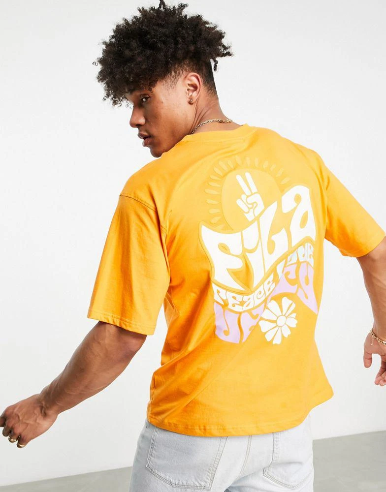 商品Fila|Fila oversized t-shirt with back print in orange - exclusive to ASOS,价格¥143,第3张图片详细描述