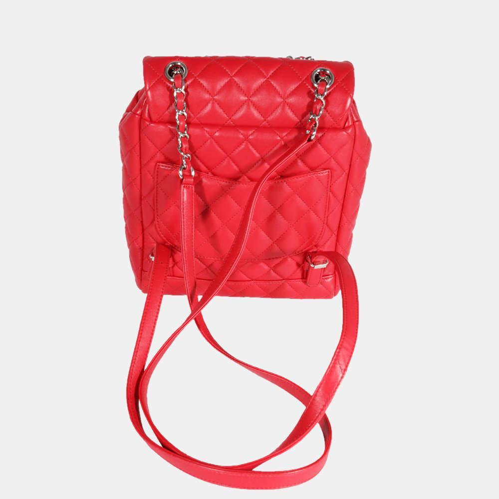 商品[二手商品] Chanel|Chanel Red Lambskin Leather Small Urban Spirit Backpack,价格¥32331,第5张图片详细描述