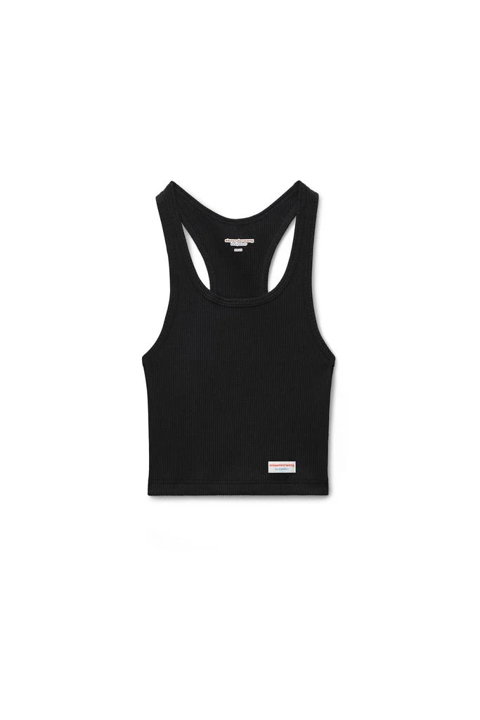 商品Alexander Wang|CROPPED RACERBACK TANK IN RIBBED JERSEY,价格¥258,第1张图片