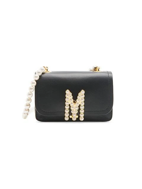 商品Moschino|Small M Logo Pearl-Embellished Shoulder Bag,价格¥9355,第1张图片