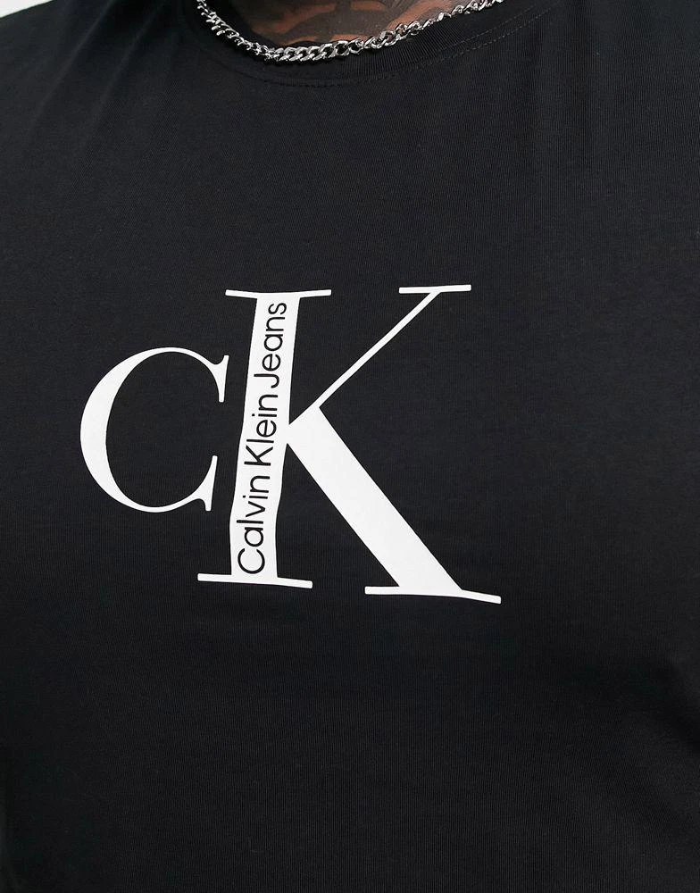 商品Calvin Klein|Calvin Klein Jeans Big & Tall institutional logo t-shirt in black,价格¥256,第3张图片详细描述