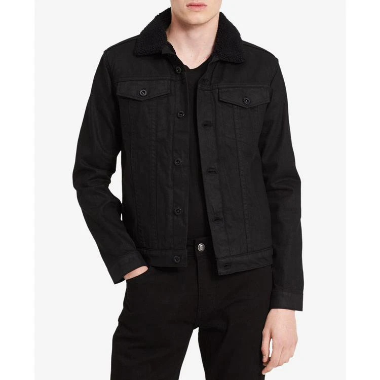 商品Calvin Klein|Men's Faux Sherpa Collar Denim Jacket,价格¥445,第1张图片