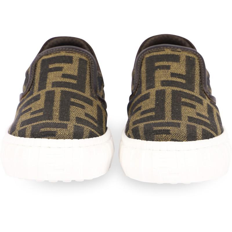 商品Fendi|Ff logo aop slip on sneakers in brown,价格¥3784-¥4180,第4张图片详细描述