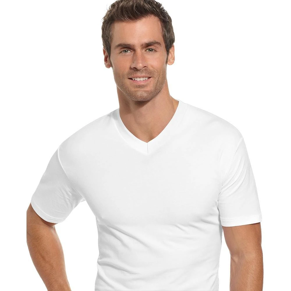 商品Alfani|Men's Underwear, Tagless Cotton Spandex 2 Pack V Neck Undershirts,价格¥153,第1张图片