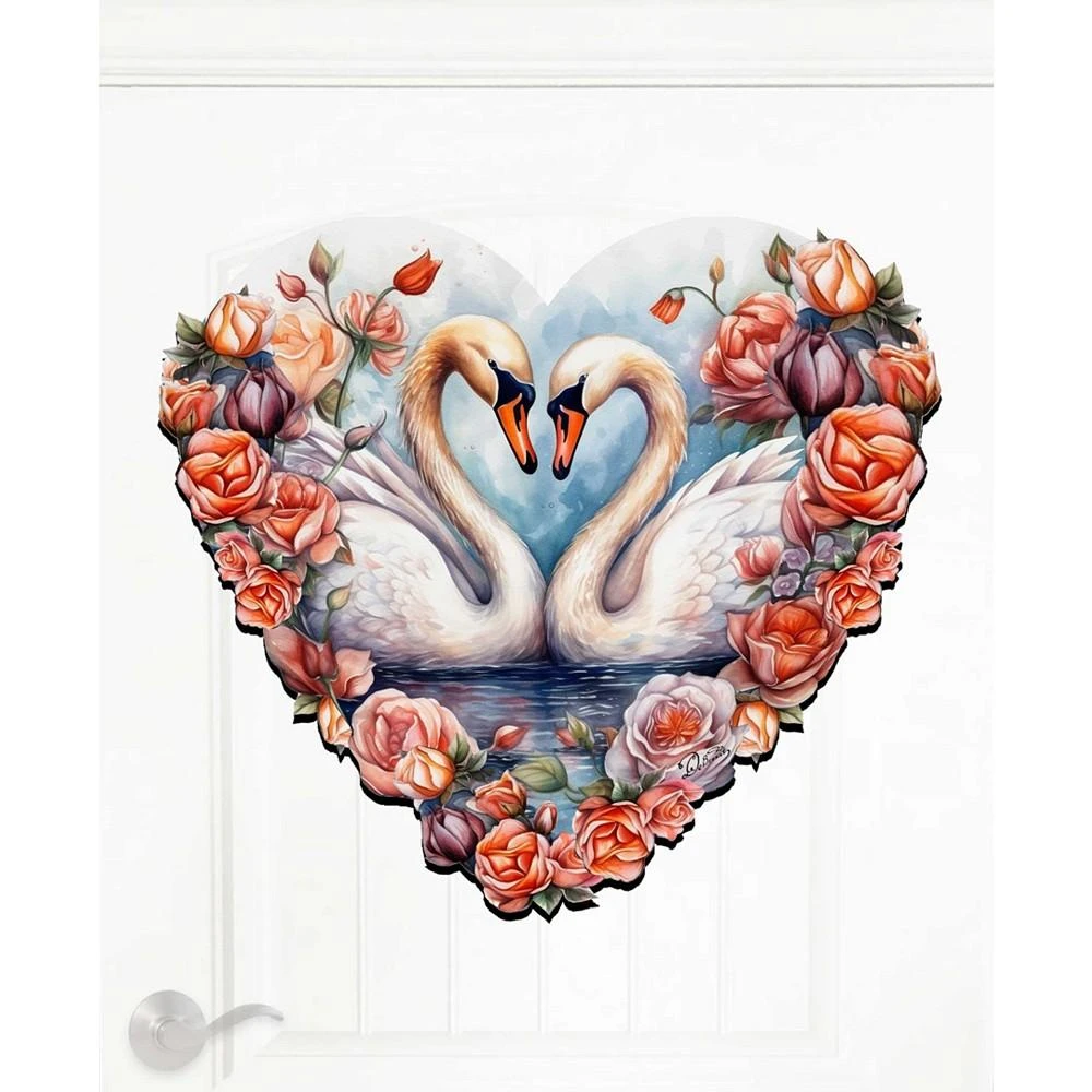 Holiday Door Decor Wooden Wall Decor Swans Love G. DeBrekht 商品