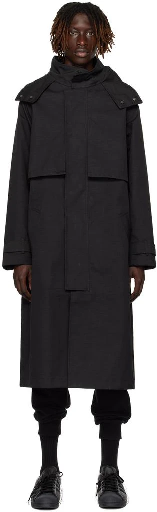 商品Y-3|Black Hooded Trench Coat,价格¥4959,第1张图片