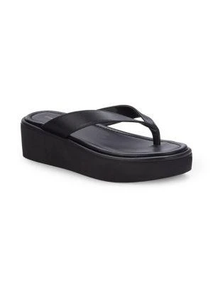 商品Stuart Weitzman|​Leather Thong Toe Platform Sandals,价格¥764,第2张图片详细描述