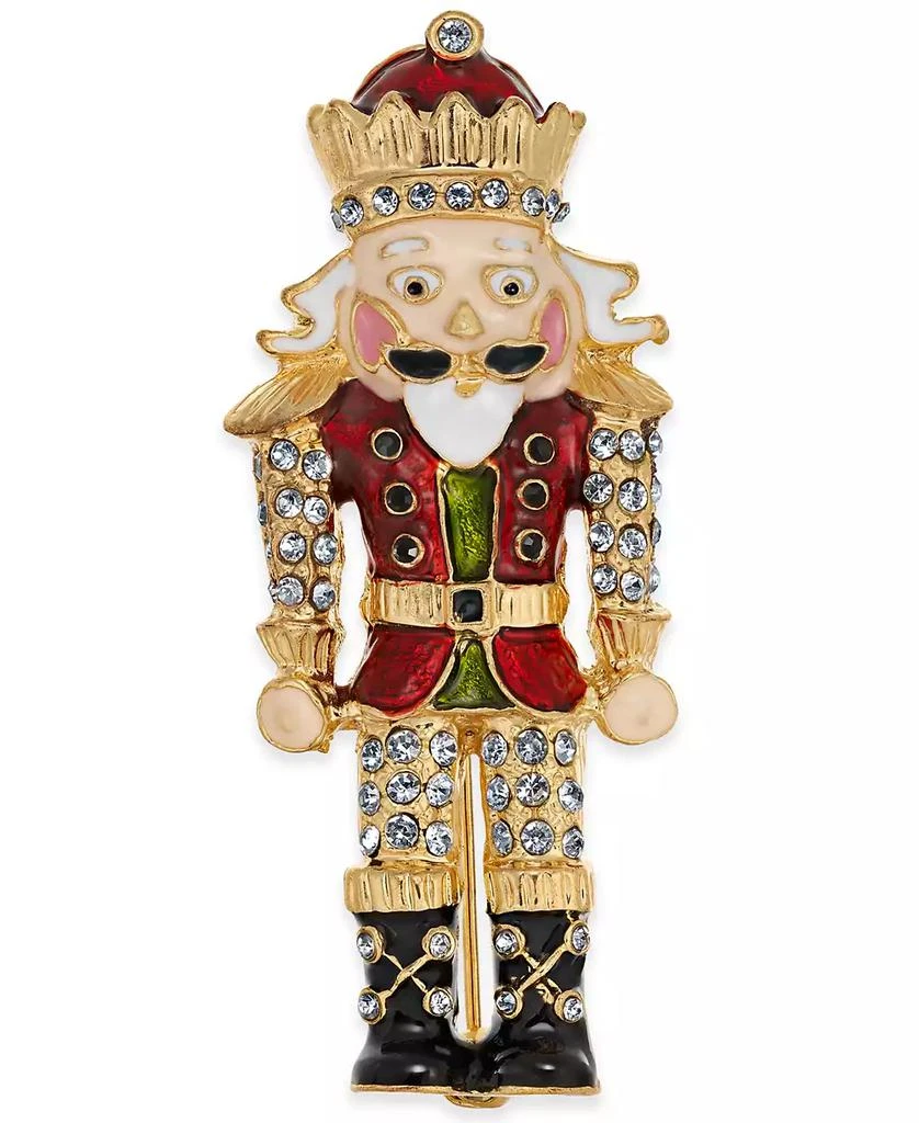 商品Charter Club|Gold-Tone Crystal Nutcracker Pin, Created for Macy's,价格¥75,第1张图片