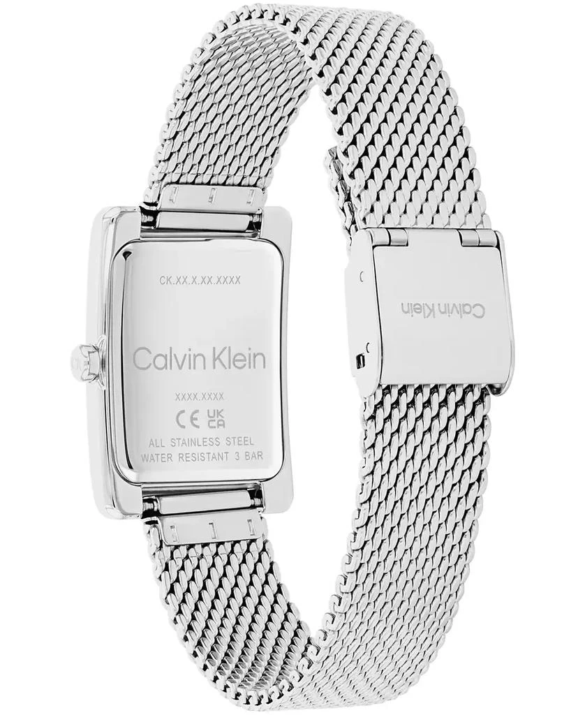 商品Calvin Klein|Women's Two Hand Silver Stainless Steel Mesh Bracelet Watch 22.5mm,价格¥1123,第3张图片详细描述