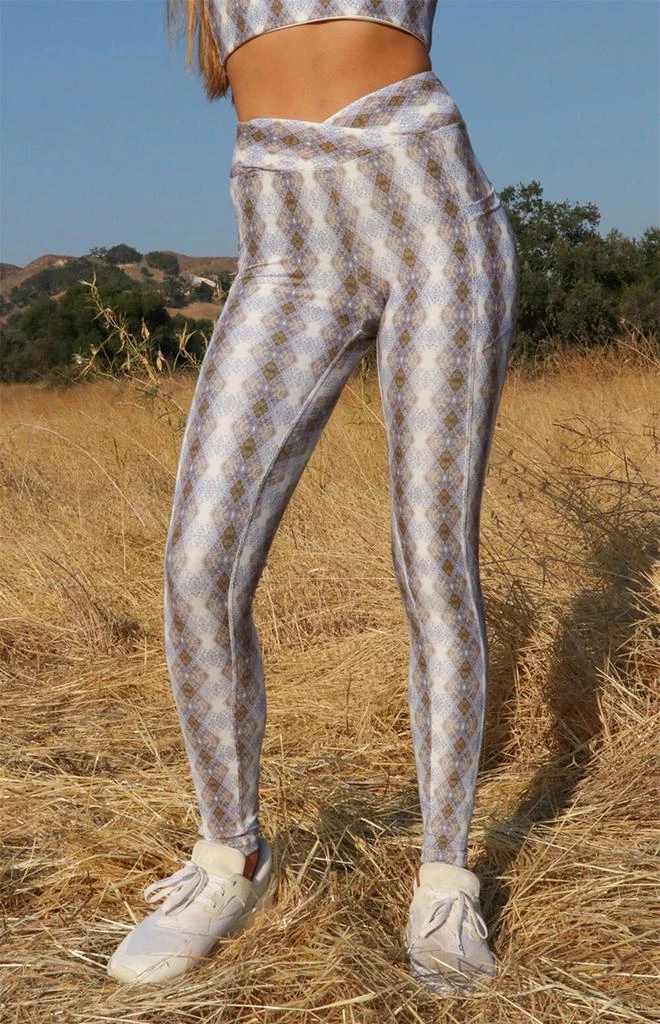 商品Wolven|Eco Argyle Crossover Pocket Leggings,价格¥897,第1张图片