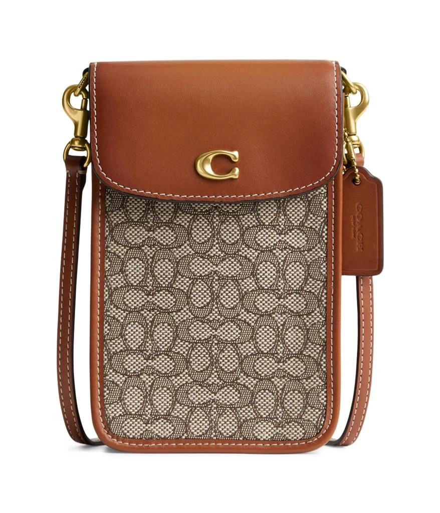 商品Coach|Mini Signature Jacquard C Phone Crossbody,价格¥1286,第1张图片