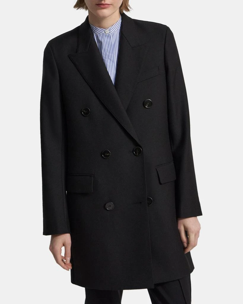 商品Theory|Double-Breasted Bonded Wool Coat,价格¥1907,第1张图片