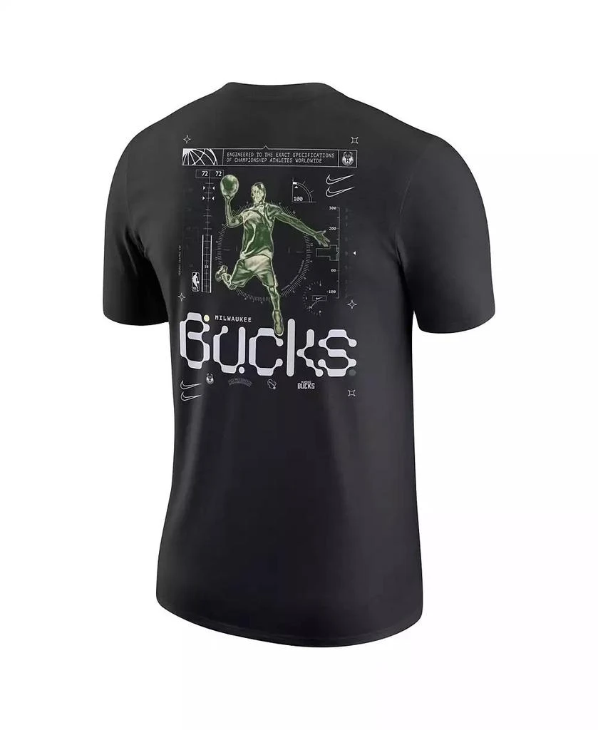 商品NIKE|Men's Black Milwaukee Bucks Courtside Air Traffic Control Max90 T-shirt,价格¥336,第3张图片详细描述