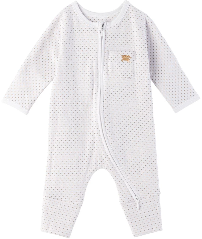 商品Burberry|白色 Polka Dot 婴儿连体衣 & 毛线帽套装,价格¥2688,第2张图片详细描述
