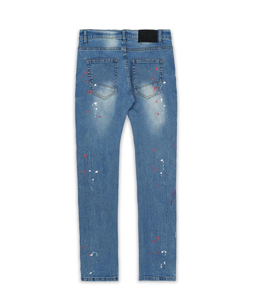 商品Reason Clothing|Vincent Ripped Red Patched Slim Fit Denim Jeans,价格¥222,第5张图片详细描述