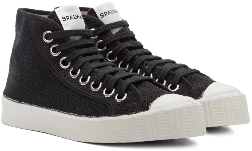 商品Spalwart|Black Linen Special Mid Sneakers,价格¥385,第4张图片详细描述