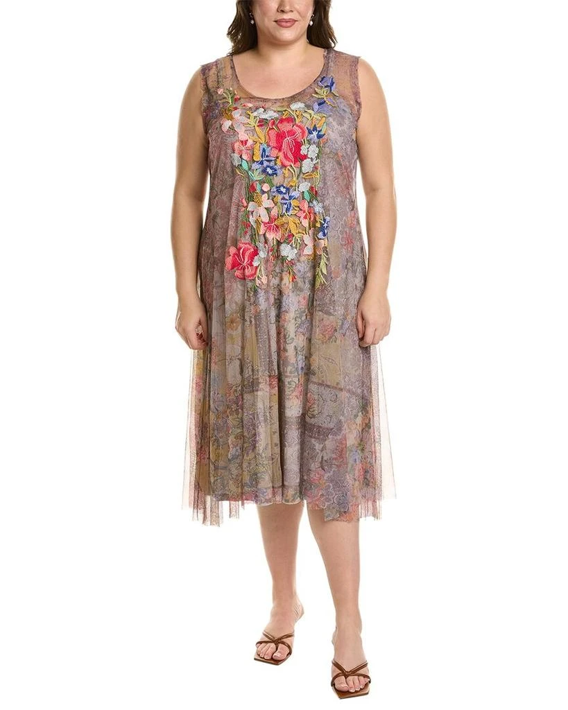 商品Johnny Was|Johnny Was Plus Drea Mesh Slip Dress,价格¥1173,第1张图片