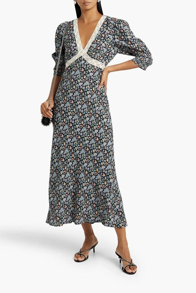 商品Rixo|Gemma crochet-trimmed floral-print crepe midi dress,价格¥1494,第2张图片详细描述