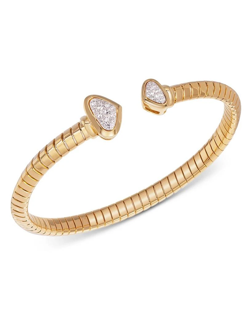 商品MARINA|18K Yellow Gold Trisolina Small Castanga Pavé Diamond Bangle Bracelet,价格¥66930,第1张图片