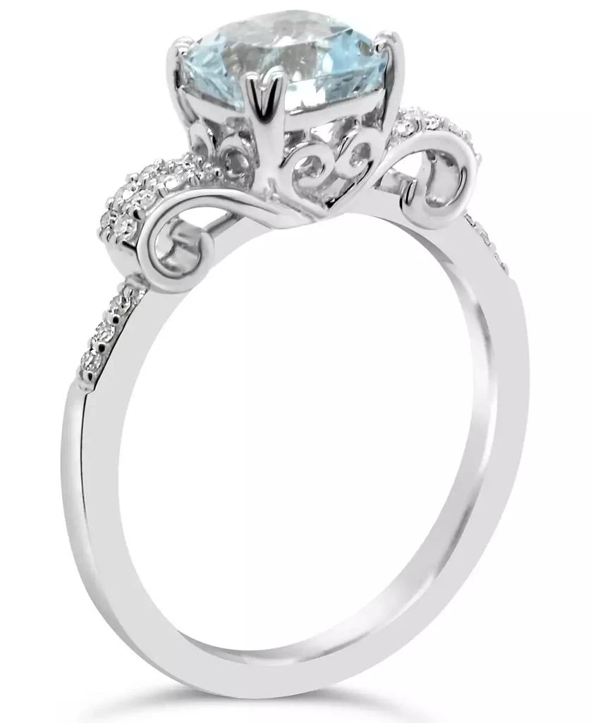 商品Macy's|Aquamarine (1-1/4 ct. t.w.) and Diamond (1/10 ct. t.w.) Ring in Sterling Silver,价格¥2512,第3张图片详细描述