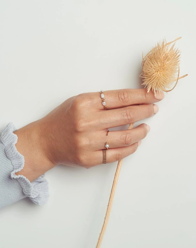 商品POPPY FINCH|Yg baby pearl diamond open ring (size 5),价格¥4068,第2张图片详细描述