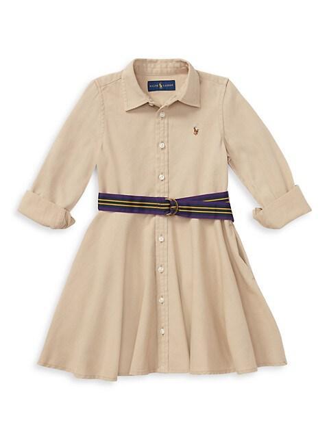商品Ralph Lauren|Little Girl's & Girl's Belted Chino Dress,价格¥484-¥518,第1张图片