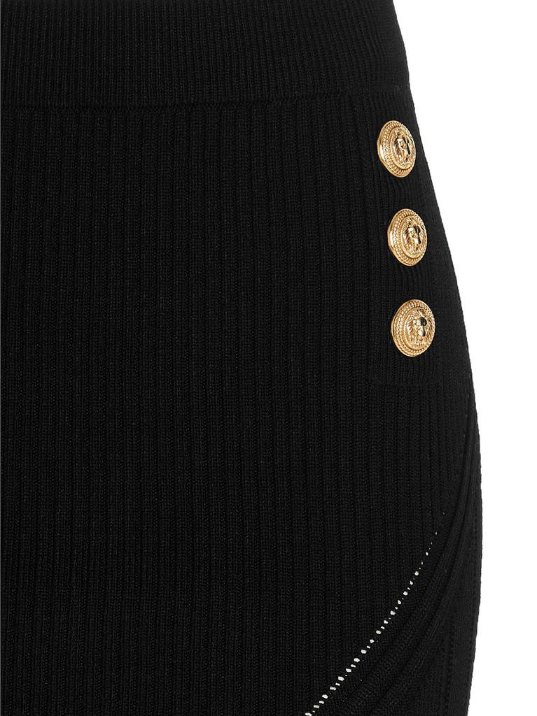 商品Balmain|Gold button ribbed skirt,价格¥4981,第3张图片详细描述
