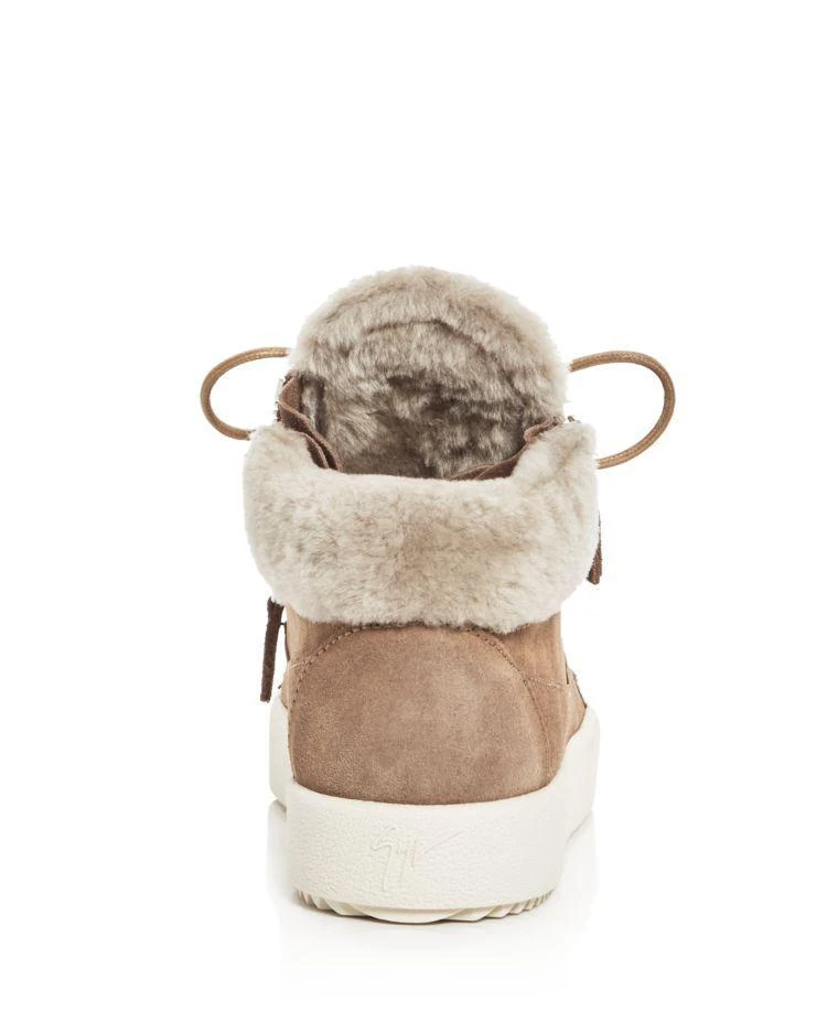 商品Giuseppe Zanotti|Women's May London Suede Shearling Lined Mid Top Sneakers,价格¥2861,第4张图片详细描述