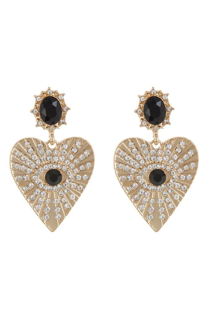 商品Tasha|Crystal Heart Drop Earrings,价格¥45,第1张图片