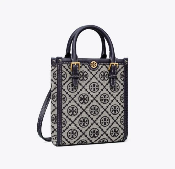 托里·伯奇TORY BURCH 女士老花刺绣织物配皮托特包斜挎包  商品