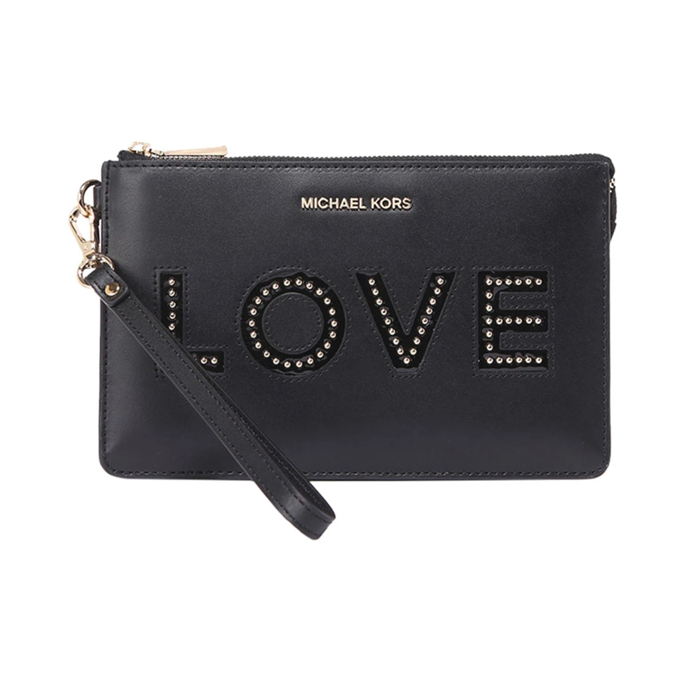 商品Michael Kors|Michael Kors 迈克高仕 黑色牛皮英文女士手拿包 32H7GFDW2O-BLACK,价格¥538,第1张图片