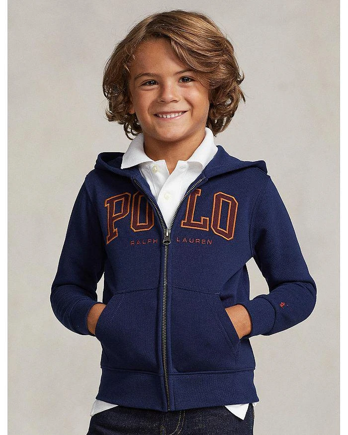 商品Ralph Lauren|Boys' Logo Fleece Full Zip Hoodie - Little Kid, Big Kid,价格¥322,第1张图片详细描述