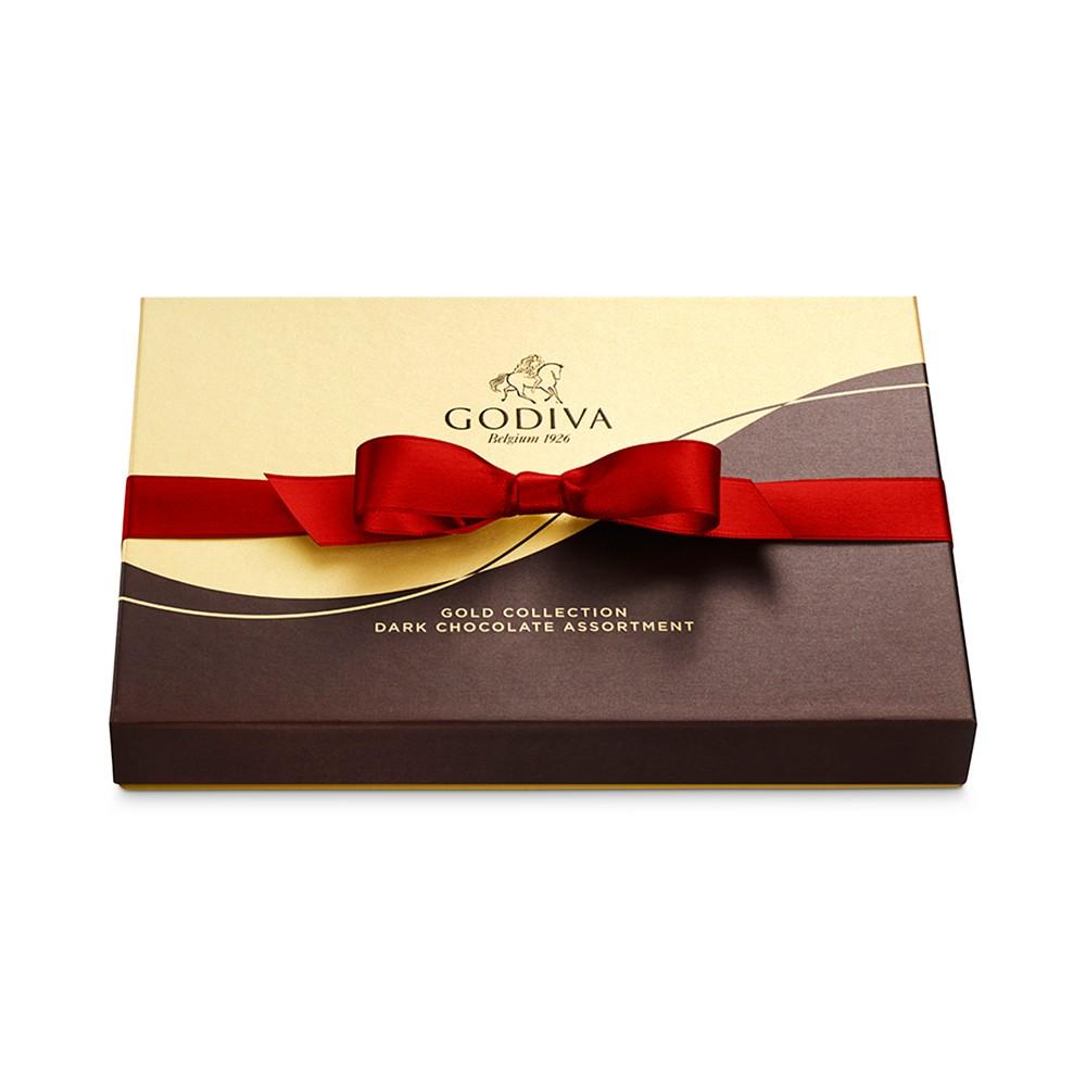 Assorted Dark Chocolate Gold Gift Box with Red Ribbon, 22 Piece商品第2张图片规格展示