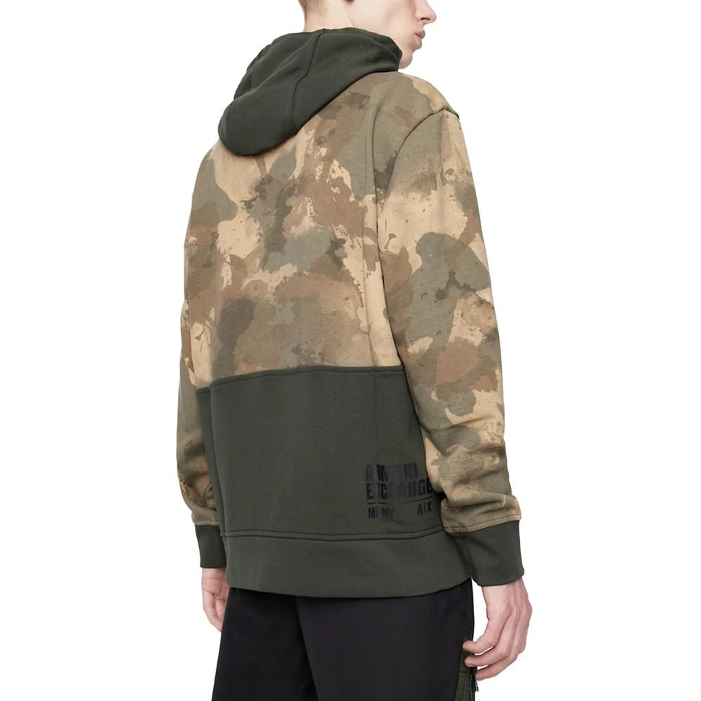 商品Armani Exchange|Men's Camo Colorblocked Logo-Print Hoodie,价格¥682,第2张图片详细描述