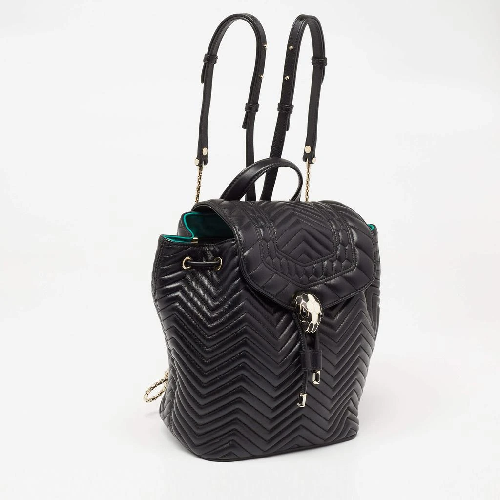 商品[二手商品] BVLGARI|Bvlgari Black Quilted Leather Serpenti Forever Backpack,价格¥9891,第3张图片详细描述