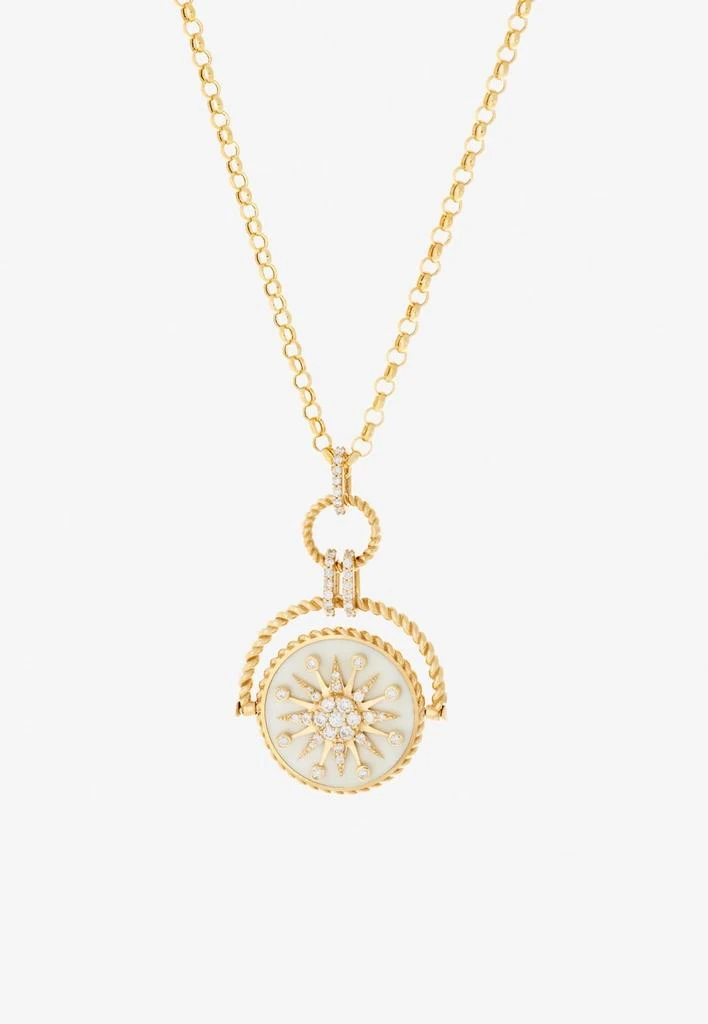 商品Falamank|Written In The Stars Collection Double Sided Spin Pendant Necklace in 18-karat Yellow Gold with White Diamonds,价格¥32916,第1张图片