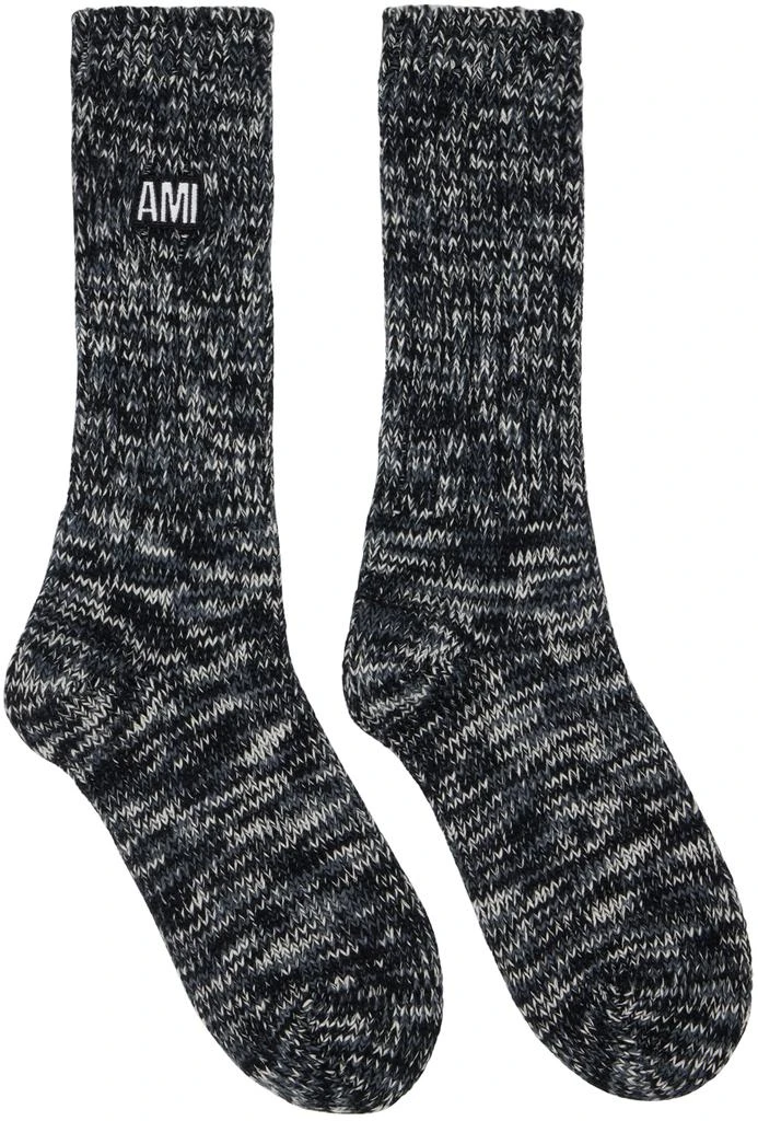 商品AMI|Black Marled Socks,价格¥585,第1张图片