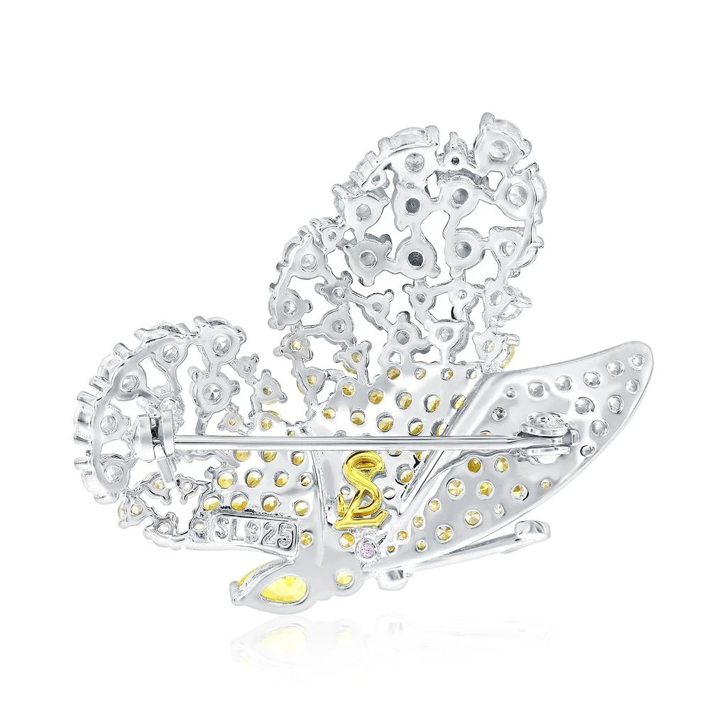 商品Suzy Levian|Sterling Silver Yellow & White Cubic Zirconia Oversized Butterfly Brooch,价格¥3307,第2张图片详细描述