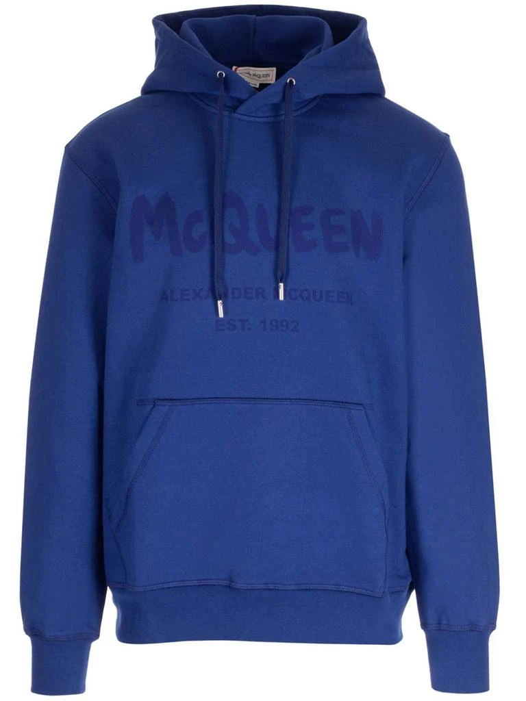 商品Alexander McQueen|Alexander McQueen Logo Printed Drawstring Hoodie,价格¥3362,第1张图片