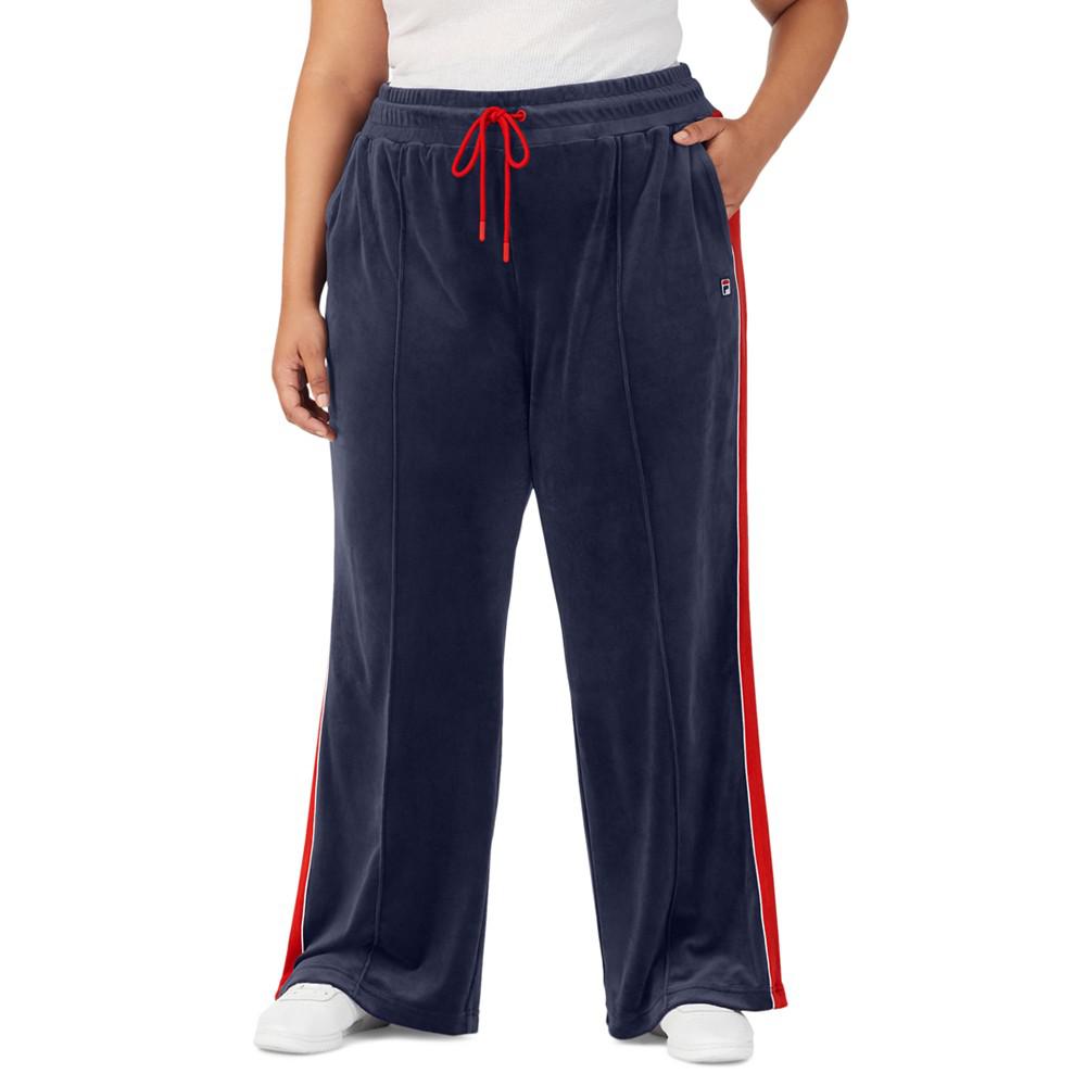Plus Size Valery Mid-Rise Drawstring Velour Pants商品第1张图片规格展示