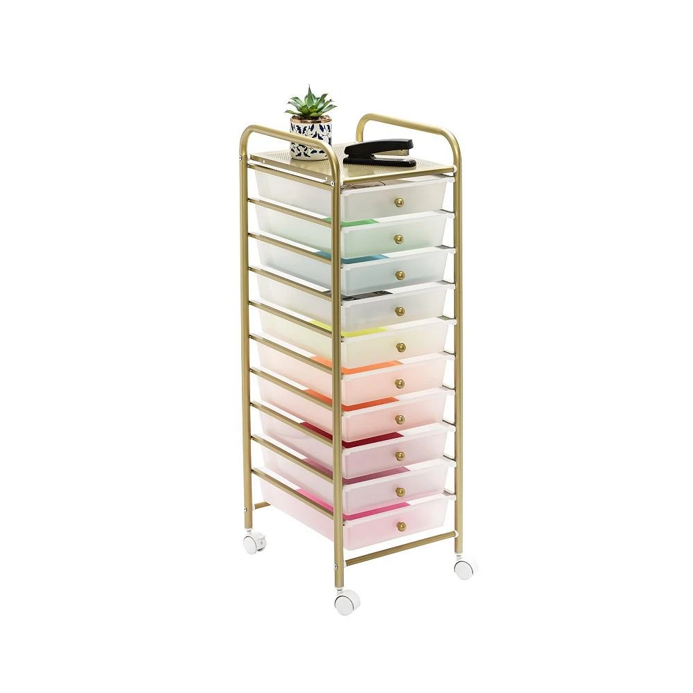 商品Honey Can Do|10-Drawer Rolling Storage Cart With Plastic Drawers,价格¥983,第1张图片
