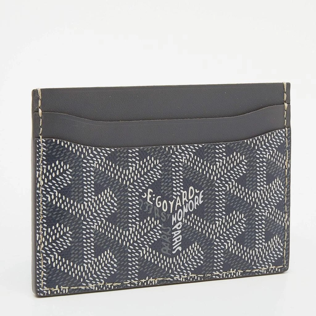 商品[二手商品] Goyard|Goyard Grey Goyardine Coated Canvas and Leather Saint Sulpice Card Holder,价格¥5050,第3张图片详细描述