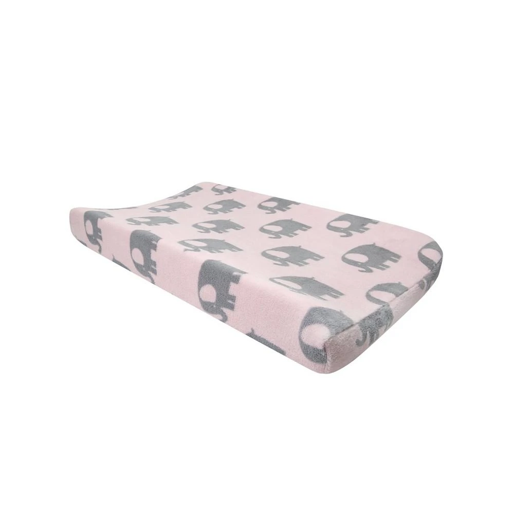 商品Bedtime Originals|Eloise Pink/Gray Elephant Diaper Changing Pad Cover,价格¥135,第1张图片