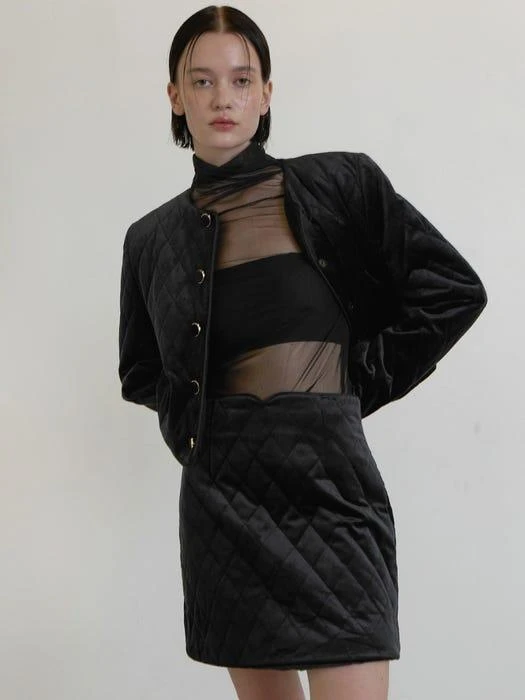 商品Atelier Nain|Velvet quilted setup padded jacket,价格¥1458,第1张图片