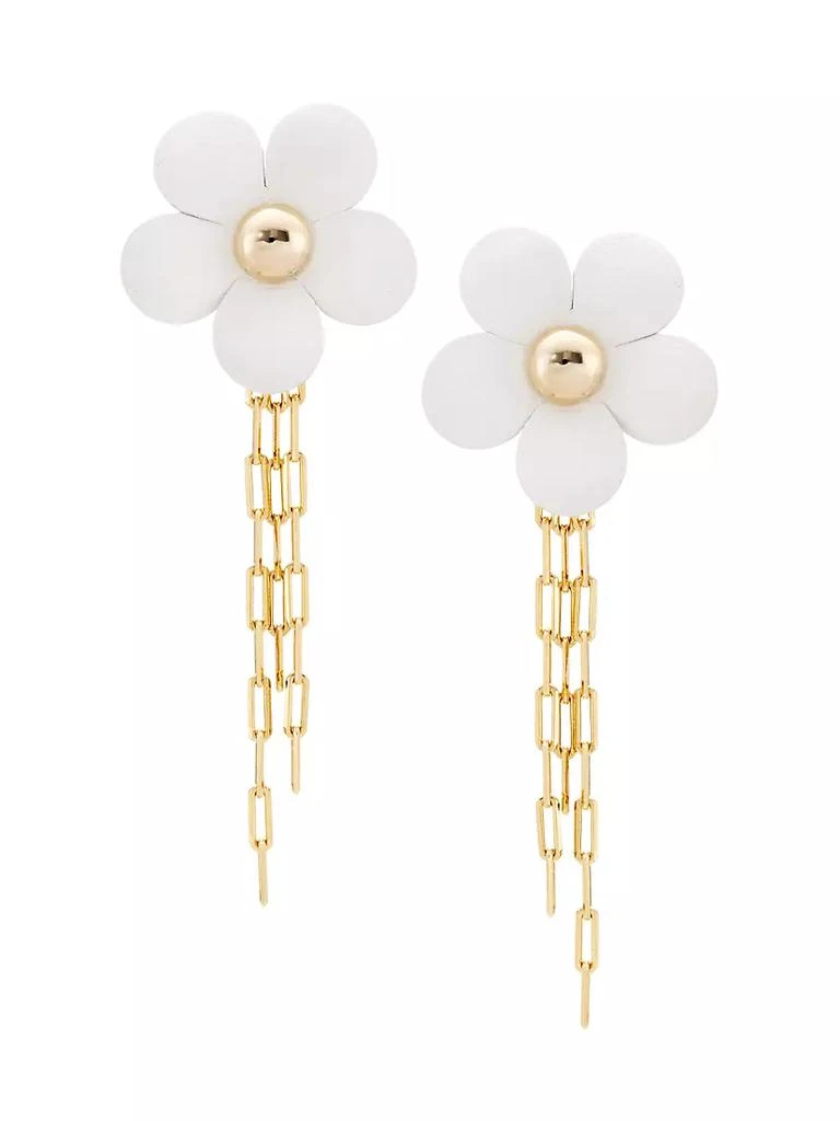 商品ROSANTICA|Primula Goldtone & Leather Flower Drop Earrings,价格¥1541,第1张图片