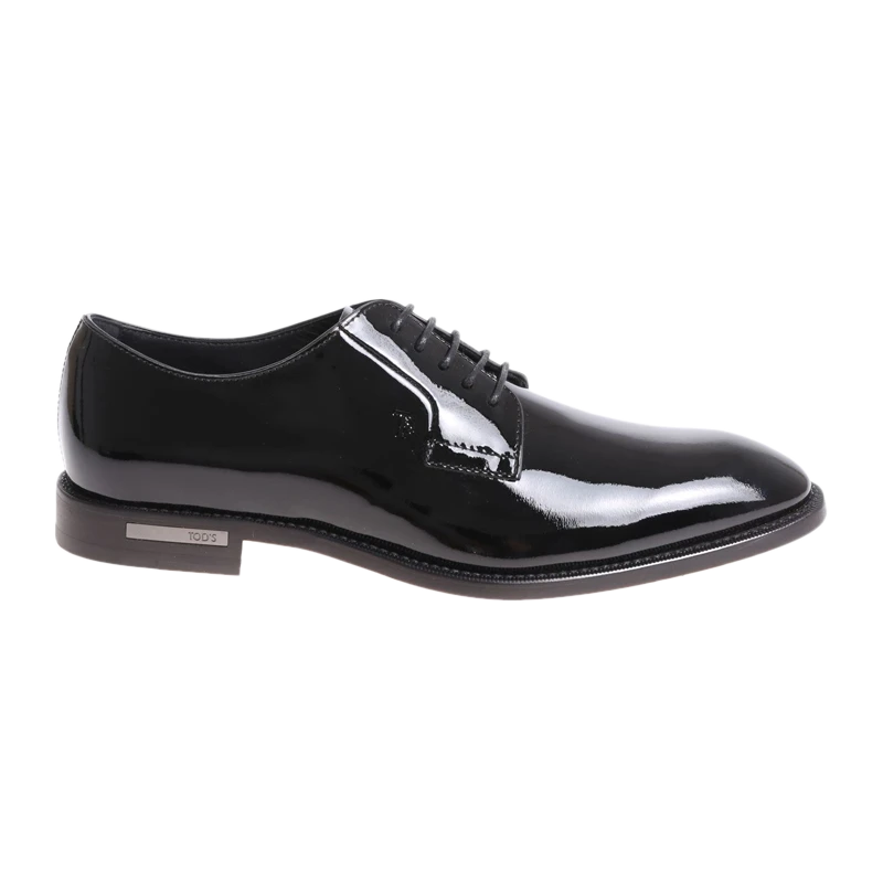TOD'S 男士黑色漆皮德比鞋 XXM42A0H370VE0B999 商品