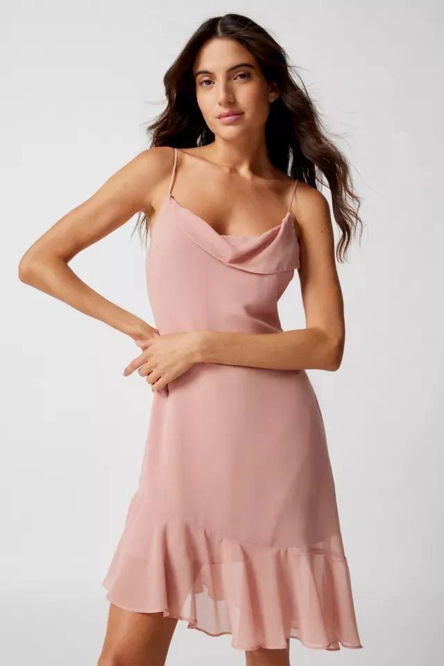 商品Urban Outfitters|UO Blair Chiffon Asymmetrical Mini Dress,价格¥381,第1张图片详细描述